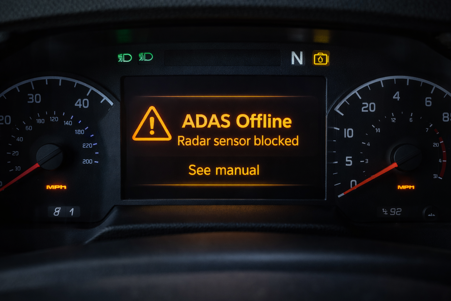 Dashboard warning display